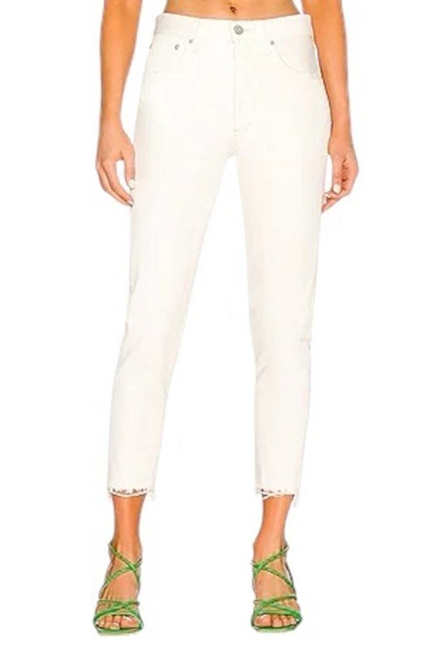 Mother Superior The Lace Up Dazzler Ankle Chew Jeans Almost Innocent White 30